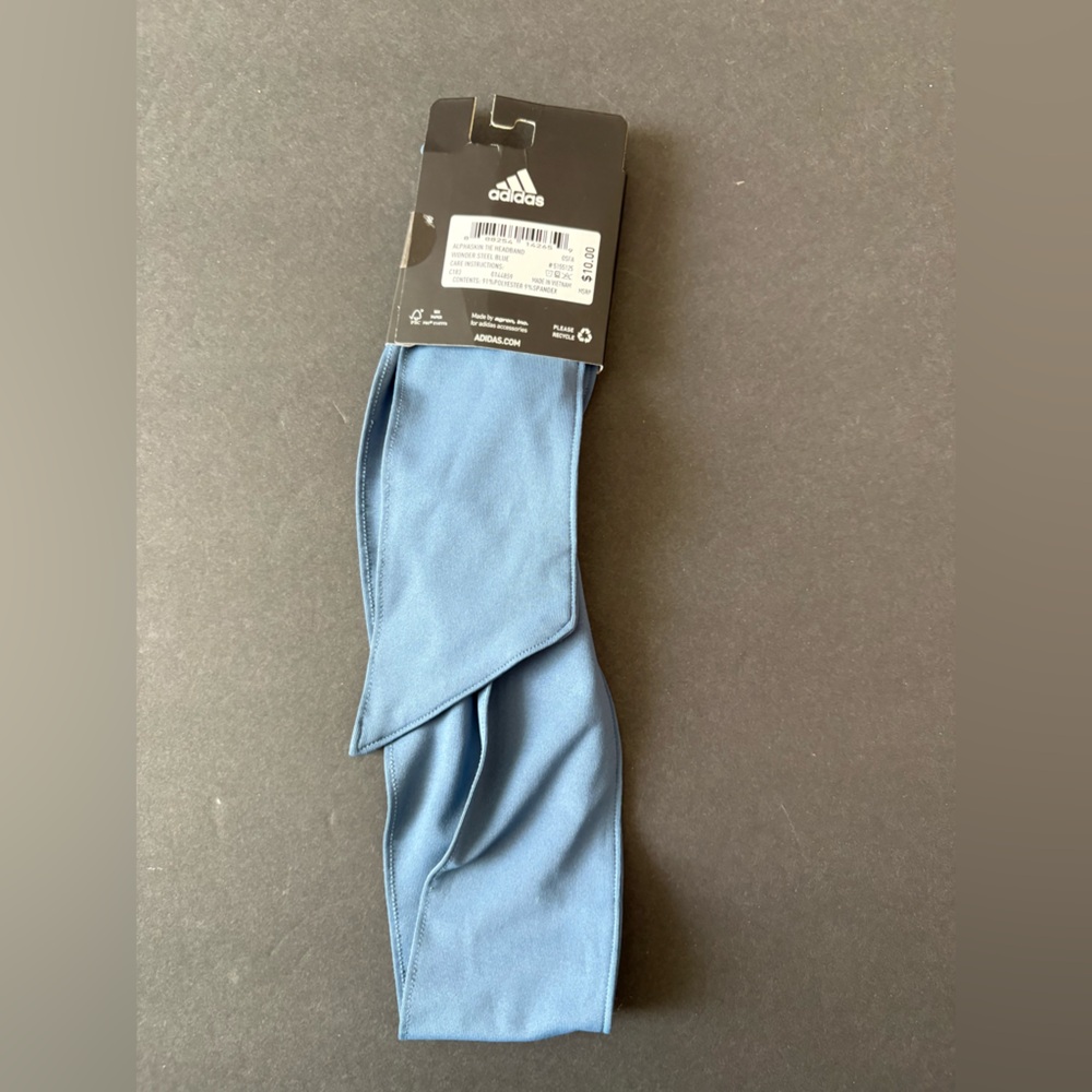 Adidas Alphaskin Tie Headband in Blue - Picture 3 of 4